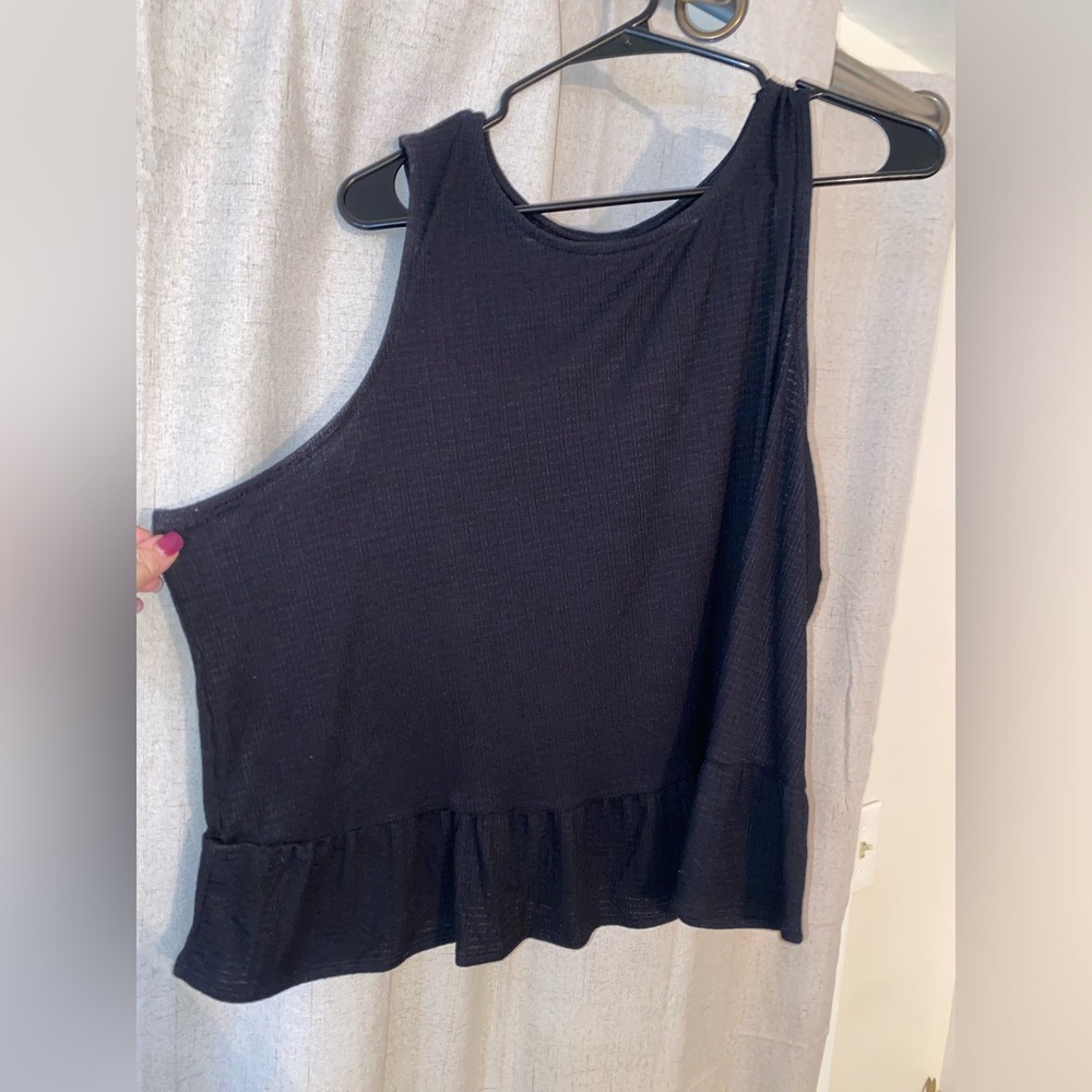 Cropped peplum tank top